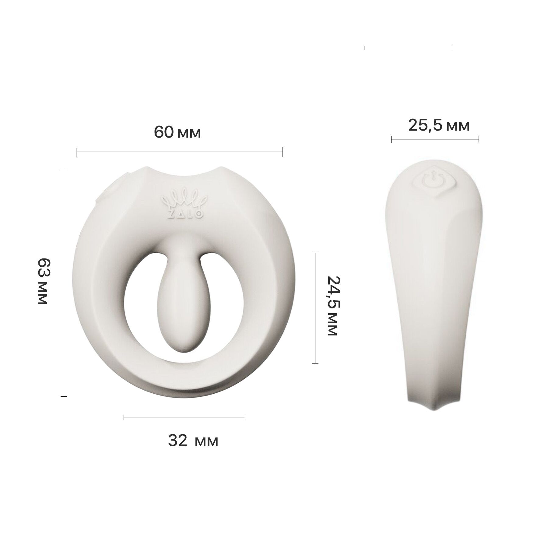 Ерекційне смарт-віброкільце Zalo Apis Ivory White, до 4 годин роботи, зарядний кейс - Зображення 4