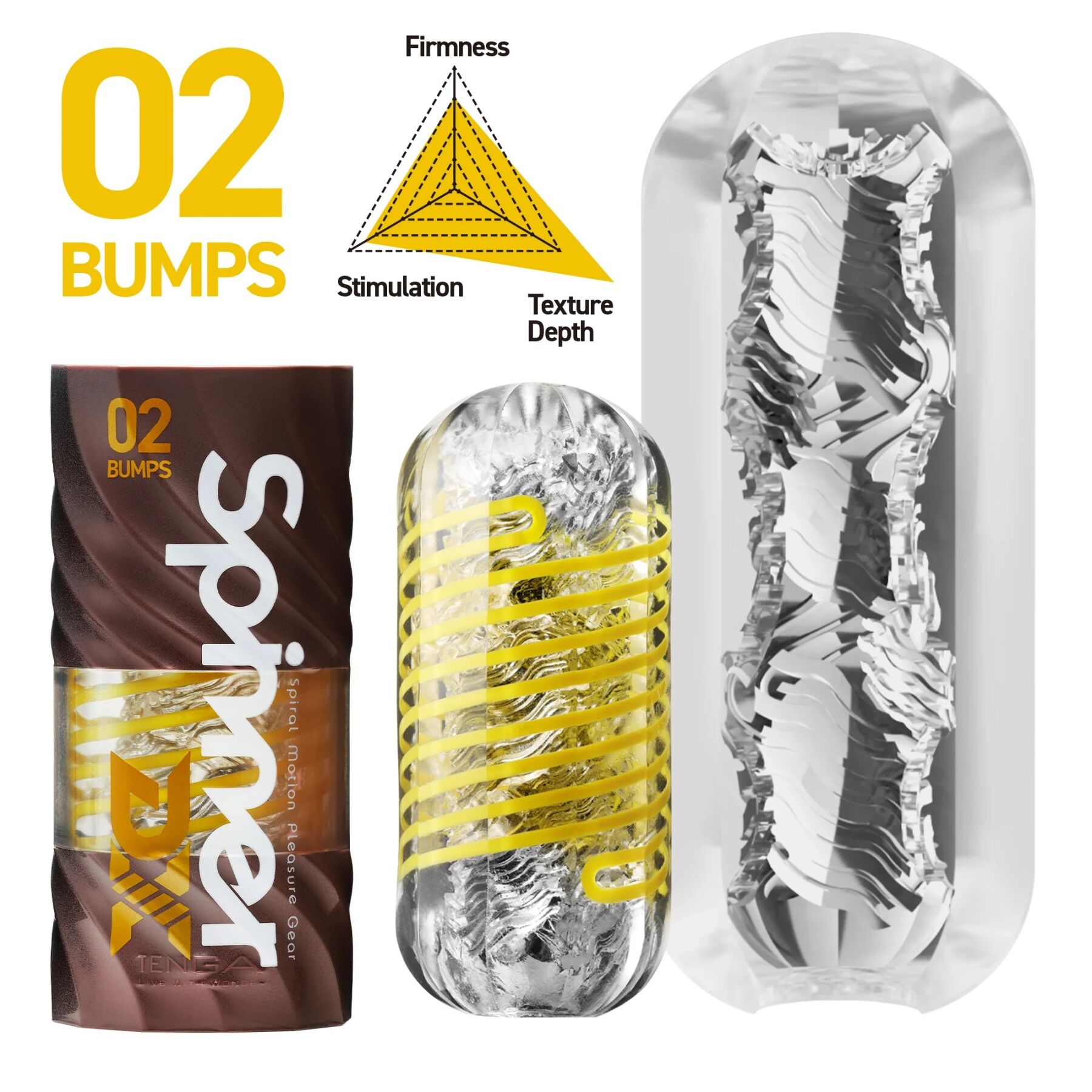 Мастурбатор Tenga Spinner DX 02 Bumps, з пружною стимулювальною спіраллю всередині, середній вплив - Зображення 2