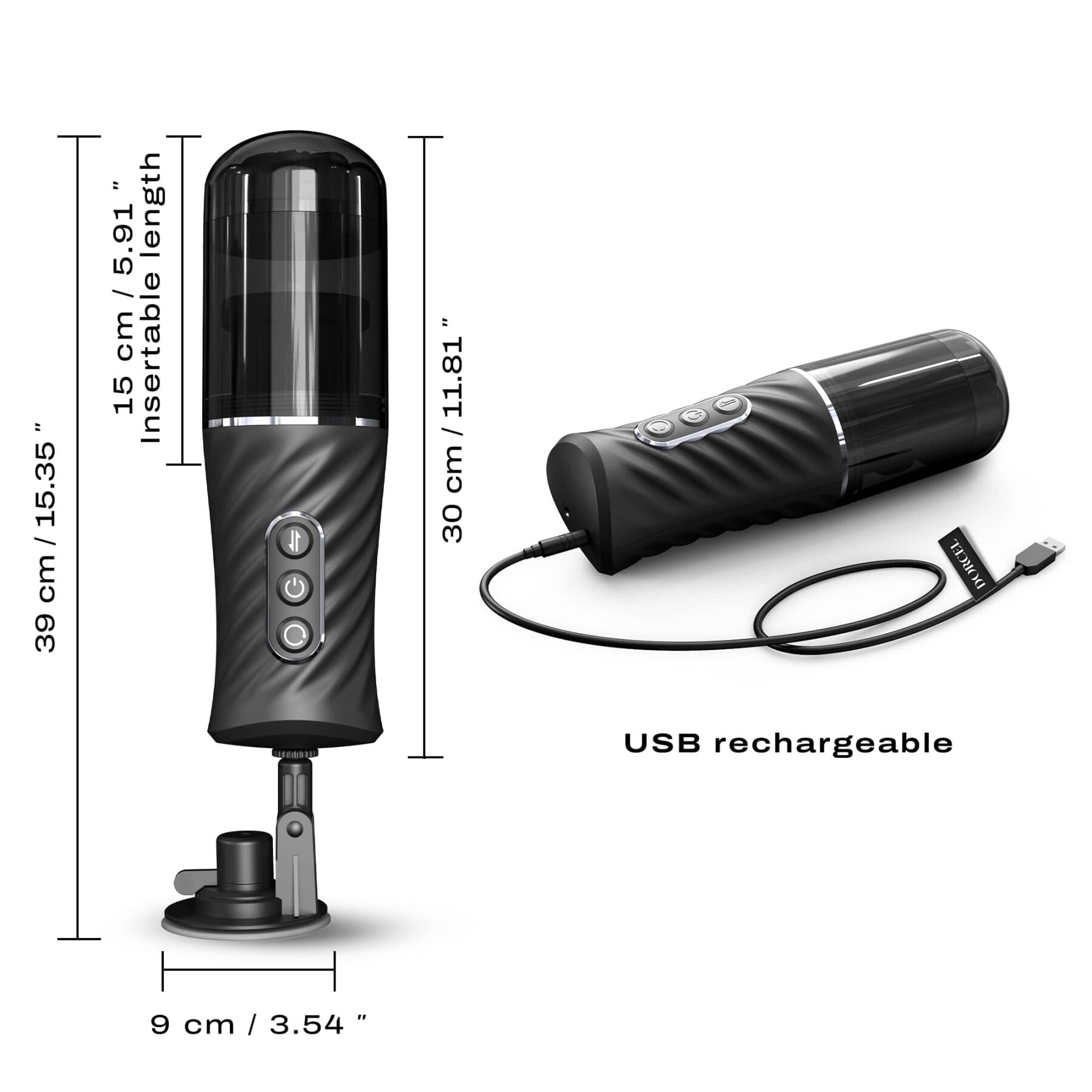 Автоматичний мастурбатор Dorcel THRUST BLOW PRO, імітація фрикцій+обертання, по 10 режимів, присоска - Зображення 2