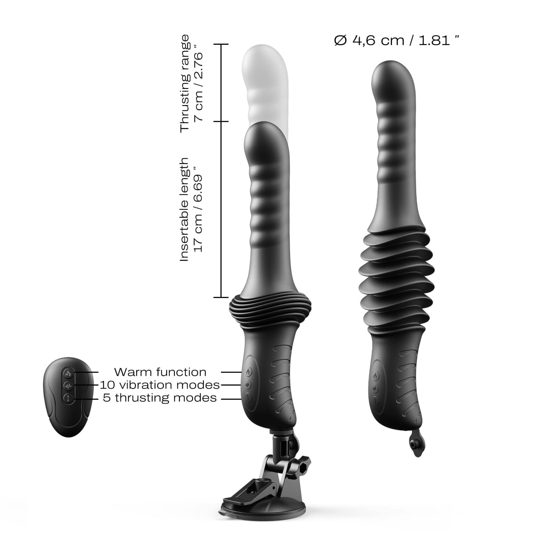 Пульсатор з вібрацією Dorcel Deep Orgasm, 2 незалежні мотори, підігрів до 41 °C, пульт ДК - Зображення 3