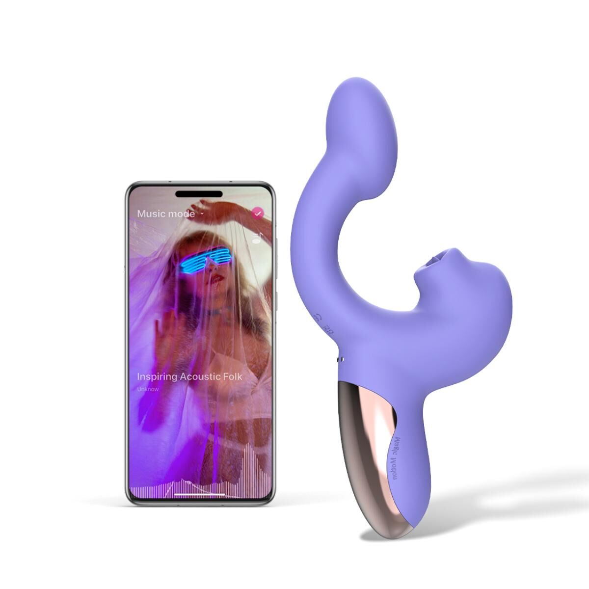 Смарт-вібратор Magic Motion Ponder Purple, подвійна стимуляція, віброяйце+язичок для клітора - Зображення 3