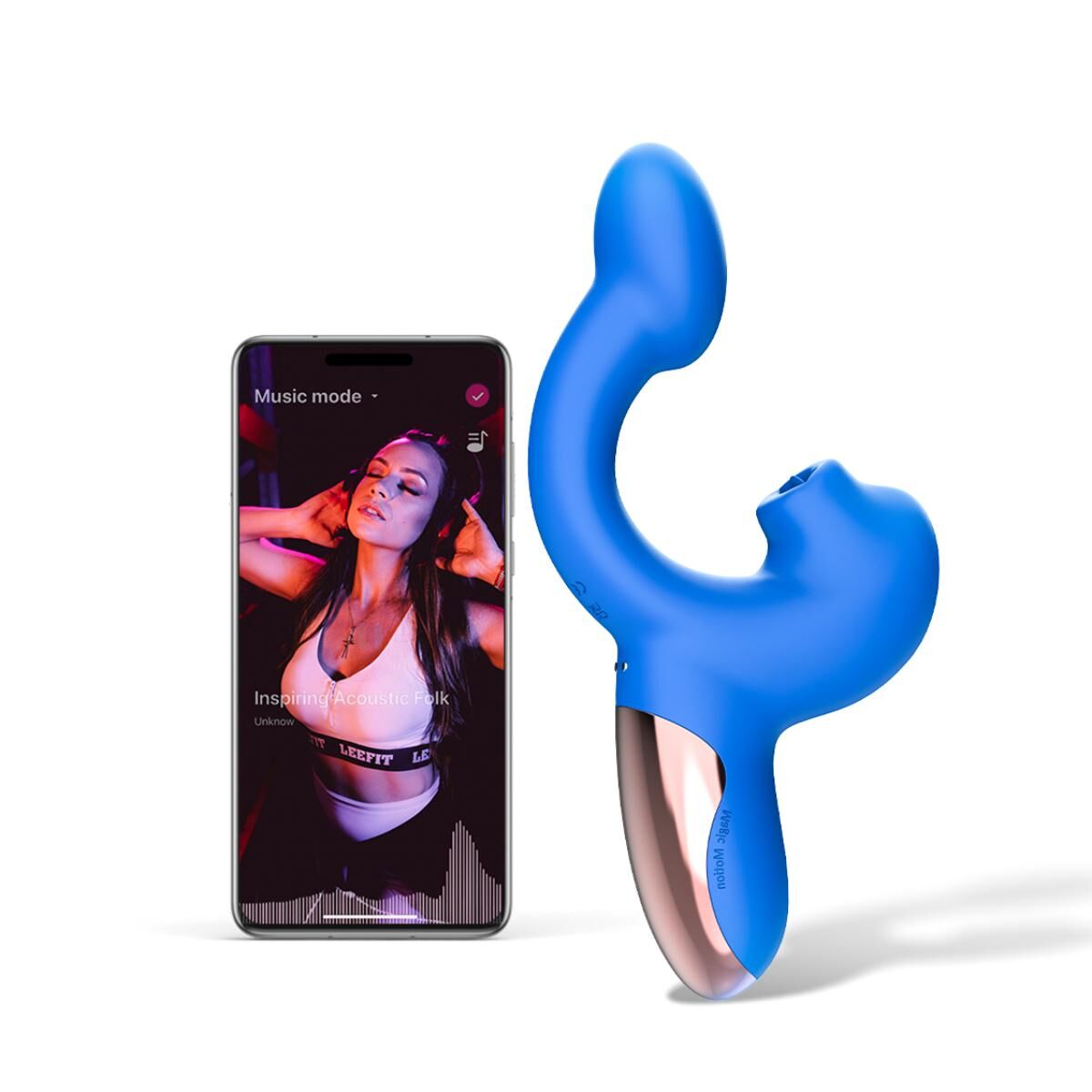 Смарт-вібратор Magic Motion Ponder Blue, подвійна стимуляція, віброяйце+язичок для клітора - Зображення 3