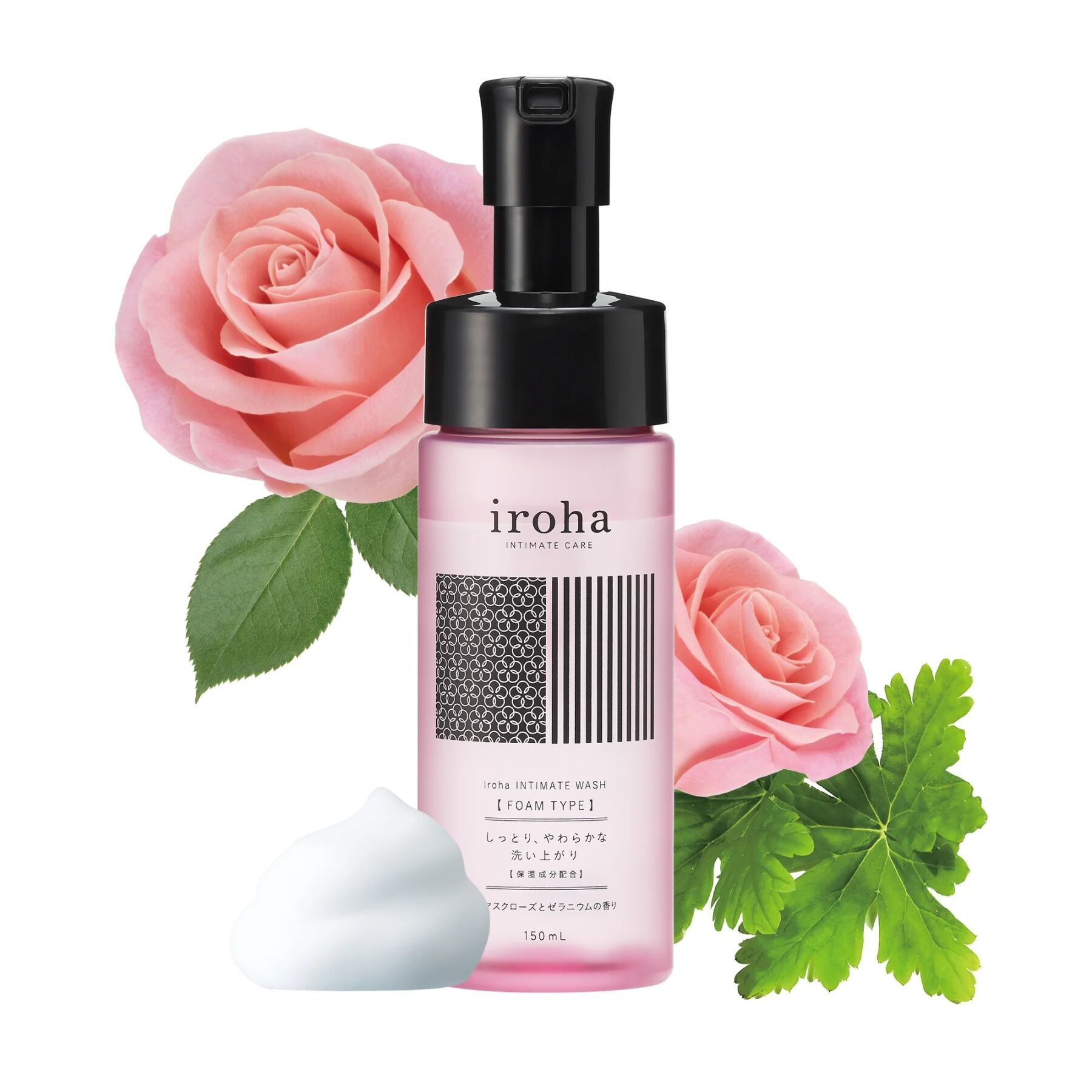 Піна для інтимного догляду Iroha Intimate Wash Foam Type Damask Rose and Geranium 150 мл - Зображення 2