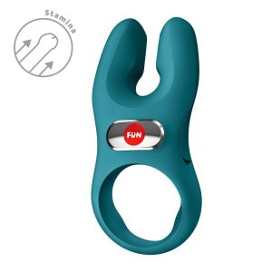 Ерекційне віброкільце з подвійною стимуляцією клітора Fun Factory NŌS PRO Bottle Green, 2 мотори
