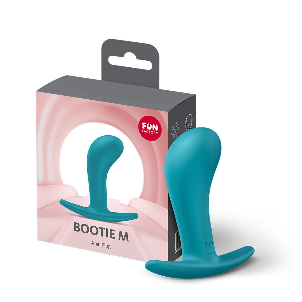 Анальна пробка Fun Factory BOOTIE M Aquamarine, діаметр 3,3 см, тонкий обмежувач - Зображення 3