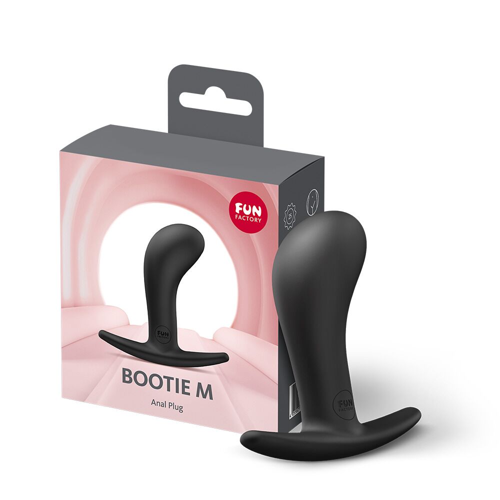 Анальна пробка Fun Factory BOOTIE M Black, діаметр 3,3 см, тонкий обмежувач - Зображення 3
