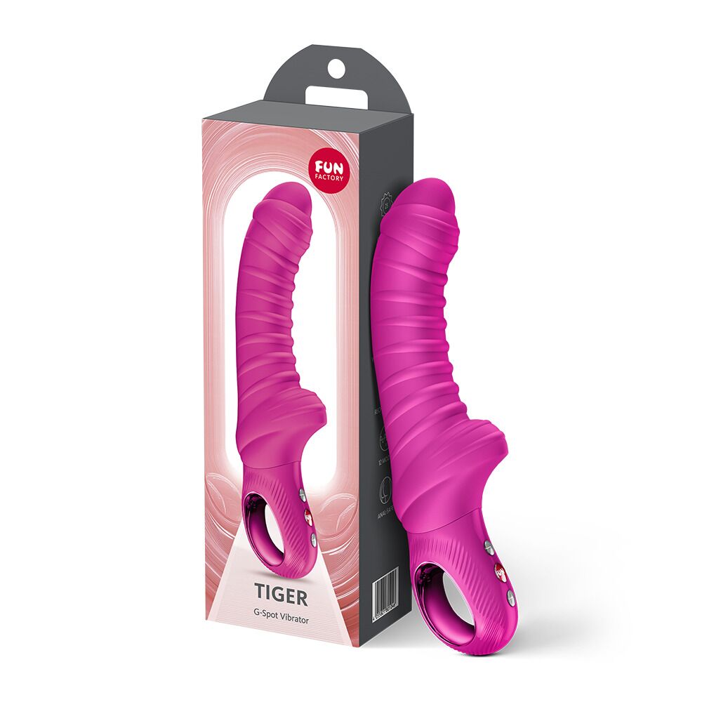 Вібратор для точки G Fun Factory TIGER Magenta, ребристий, підходить для анальної стимуляції - Зображення 4